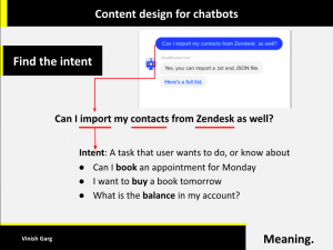 Vinish Garg shares a slide of their advanced course in content strategy, content design, and UX Writing.