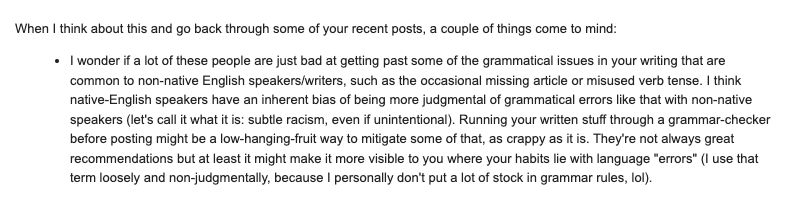Jess Sand replies to Vinish Garg to advise them on writing for American English.