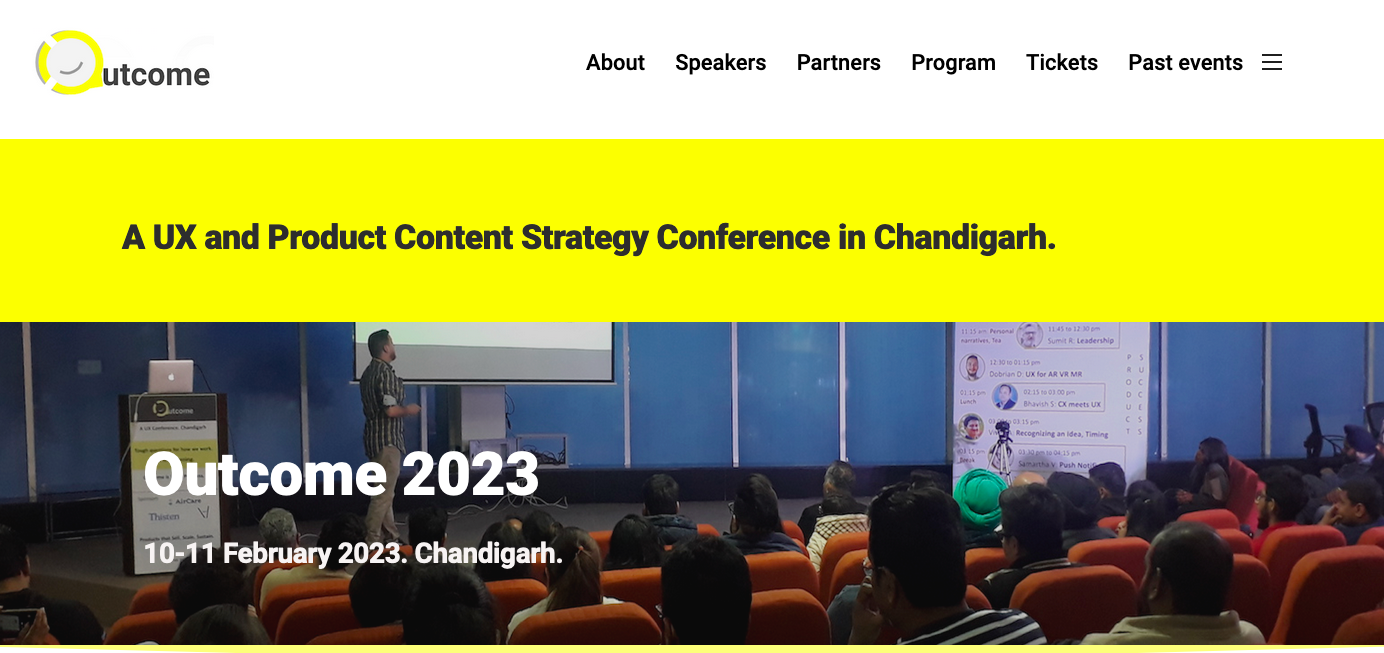 Vinish Garg shares the news that their UX and content strategy conference, Outcome is back in 2023.