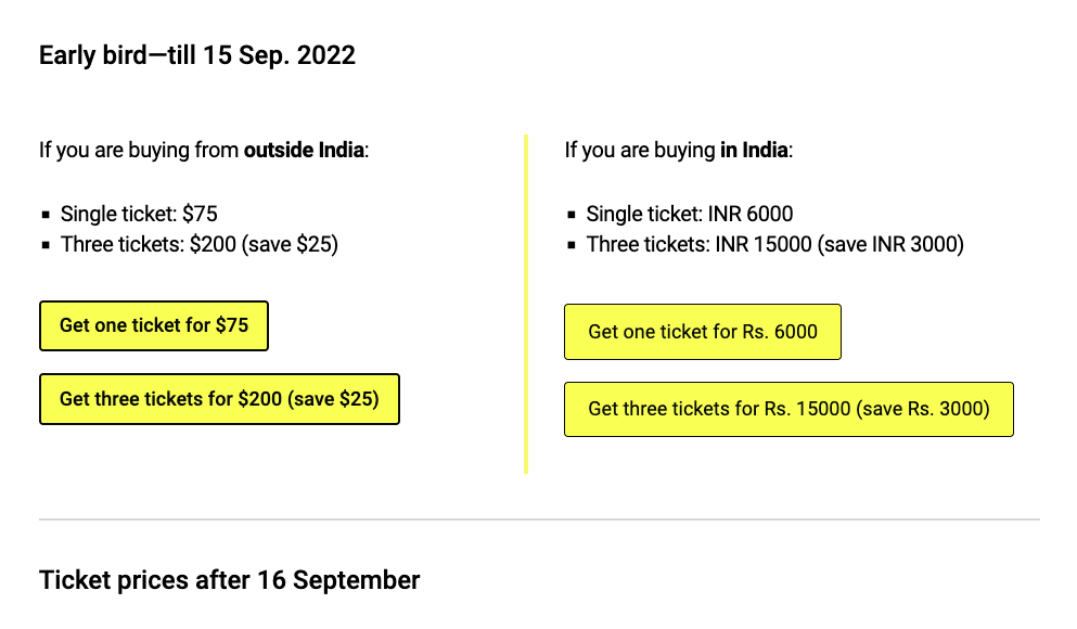 The tickets are on sale for Outcome 2023, a UX, content strategy, and content design conference in Chandigarh, by Vinish Garg.