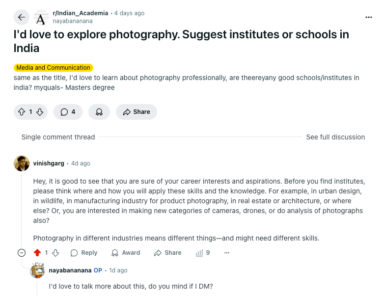 Steering' career counselling approach for the students and their parents, this is an example from Reddit discussion.