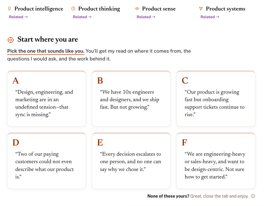 Vinish garg's framing expereince for the practitioners in design, UX, content, product, marketing, and adjacent practices in digital products.